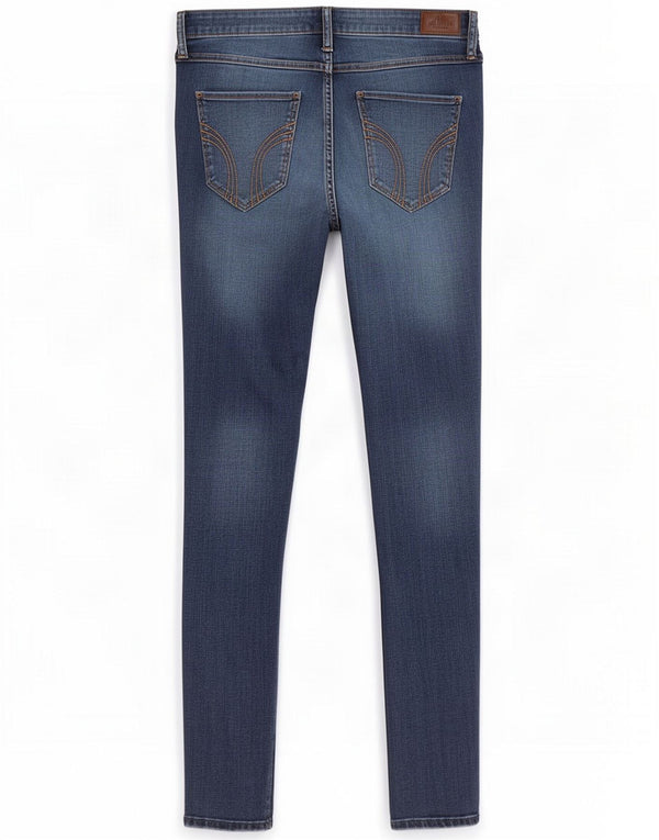 Hollister Damen Mid Rise Super Skinny Jeans US 9 Medium W29 L30 Blau