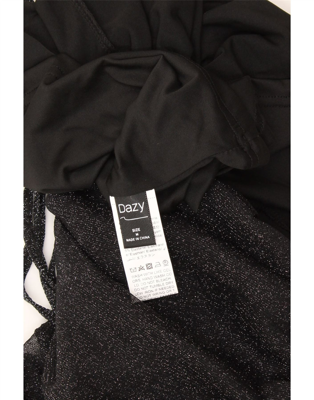 DAZY Womens Long Sleeve Bodycon Dress UK 12 Medium Black Polyamide Vintage Dazy and Second-Hand Dazy from Messina Hembry 