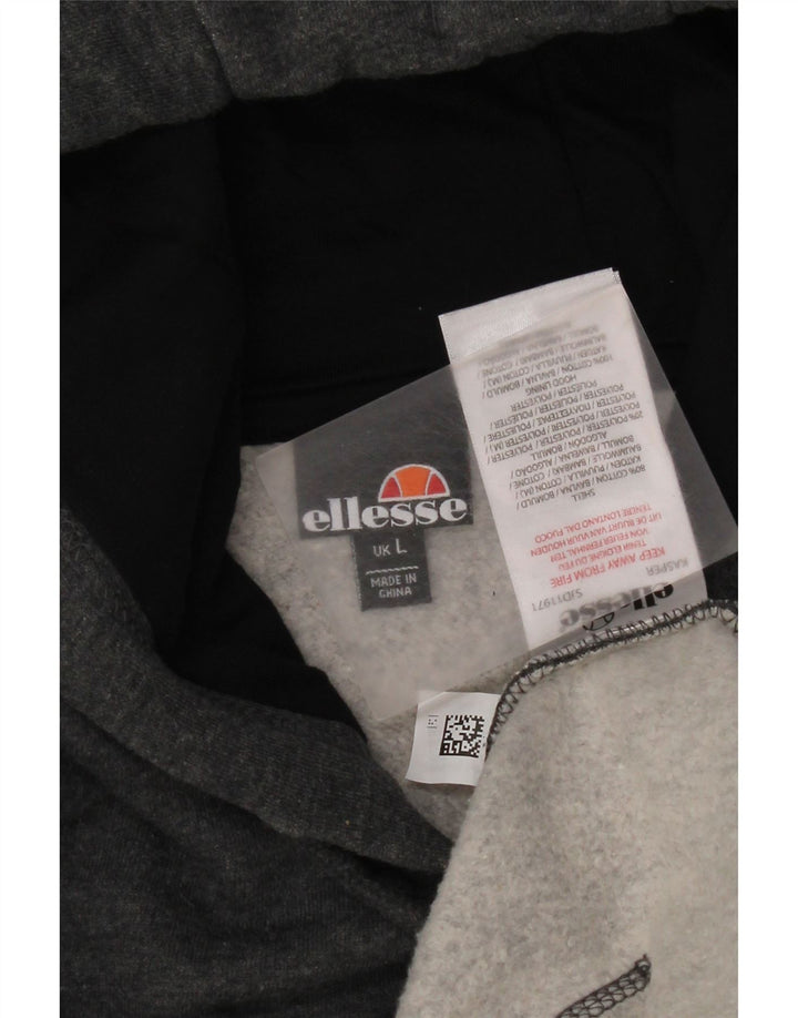 Ellesse Mens Hoodie Jumper Large Grey Cotton