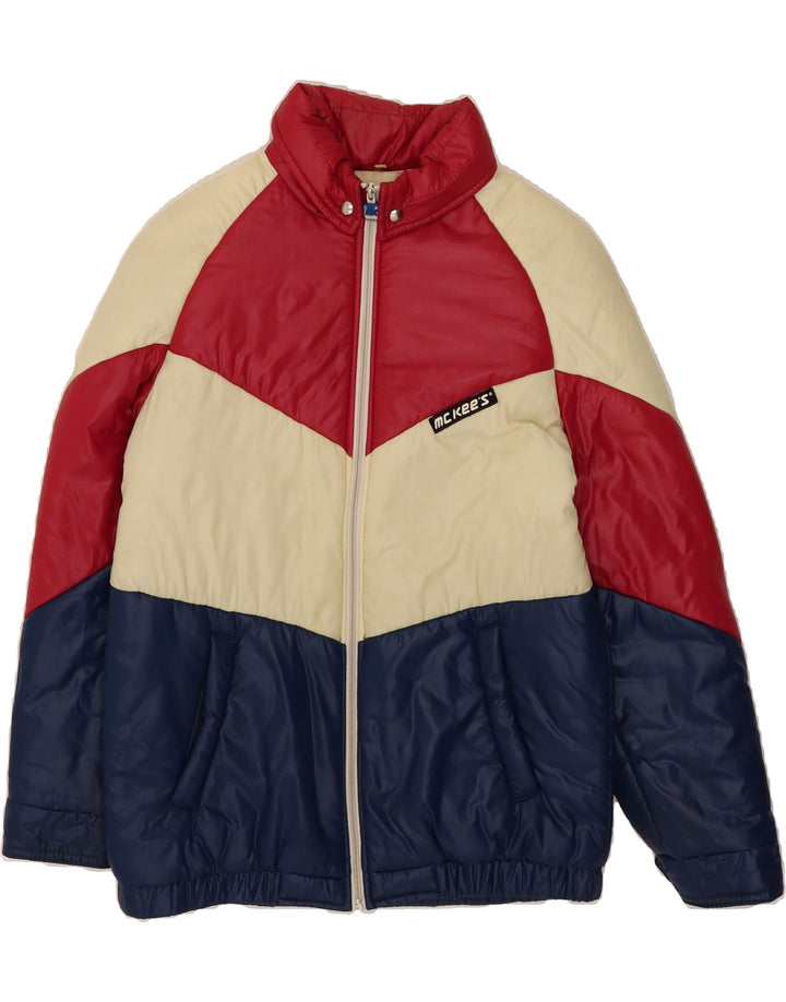 MC KEE'S Mens Hooded Windbreaker Jacket IT 44 XS Multicoloured Colourblock Vintage MC Kee's and Second-Hand MC Kee's from Messina Hembry 