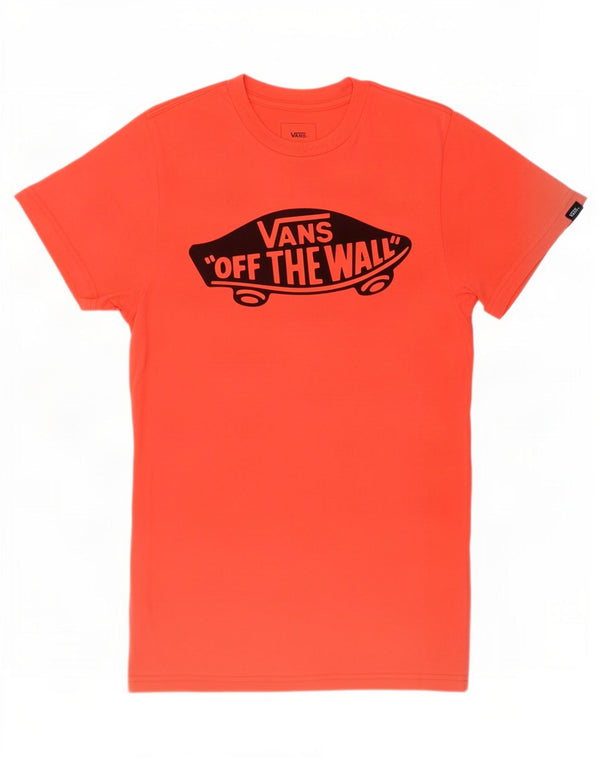 Vans Mens Custom Fit grafikus póló felső XS narancssárga pamut