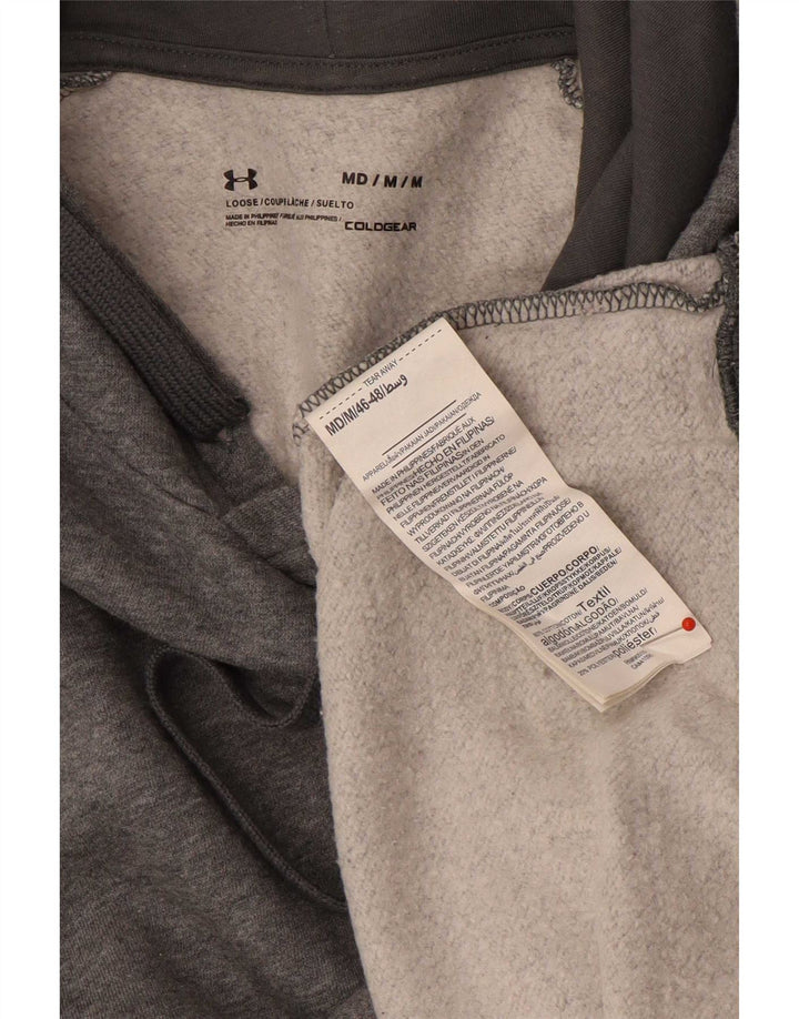Under Armour Mens Cold Gear Hoodie Jumper Medium Grey Cotton