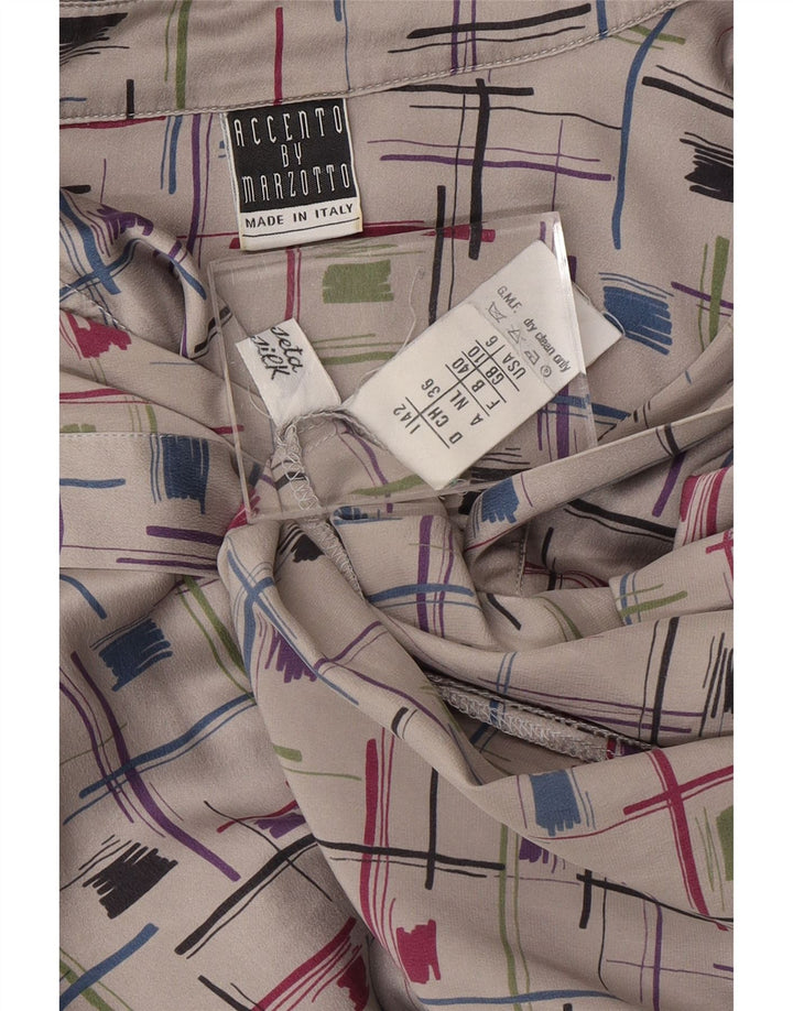 ACCENTO BY MARZOTTO Womens Pullover Shirt UK 10 Small Grey Geometric