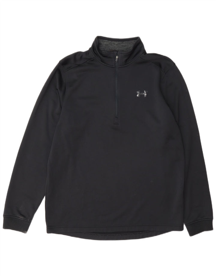 Under Armour Mens Cold Gear Zip Neck Pullover Tracksuit Top Medium Black