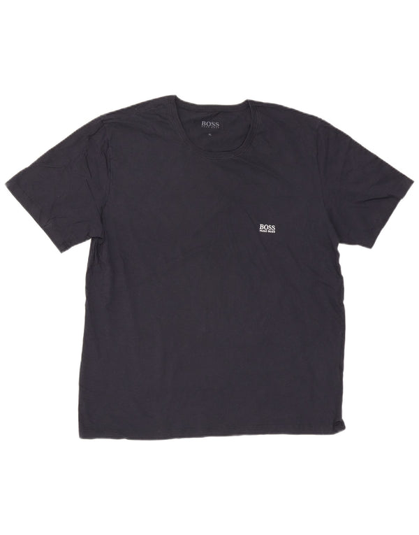 Hugo Boss Mens T-Shirt Top XL Navy Blue Cotton