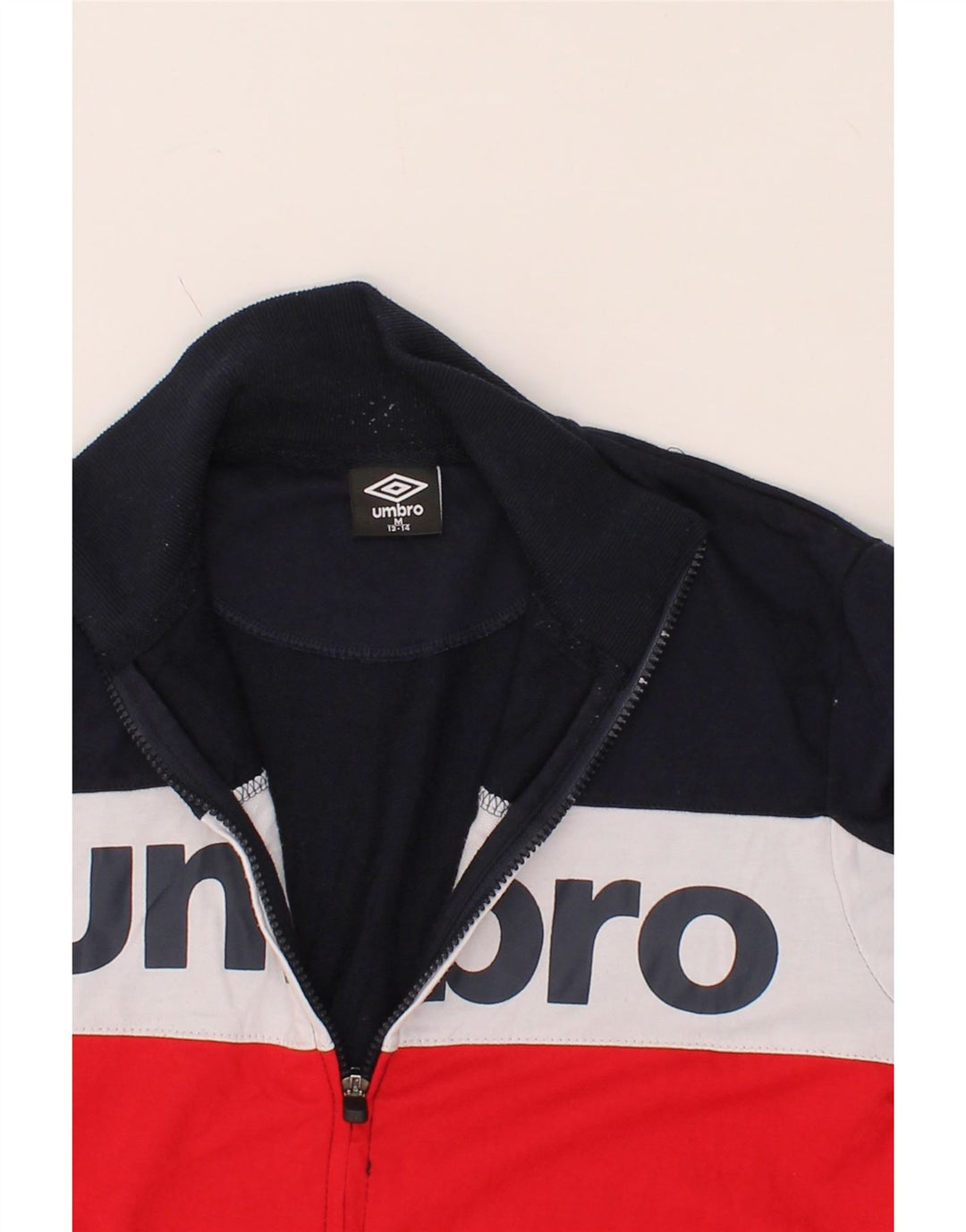 UMBRO Boys Graphic Tracksuit Top Jacket 13-14 Years Medium  Navy Blue Vintage Umbro and Second-Hand Umbro from Messina Hembry 