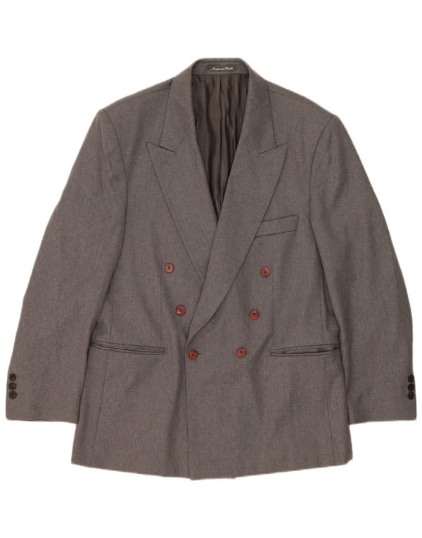 Mirage Chaqueta tipo blazer con doble botonadura para hombre IT 52 XL Lana merino gris