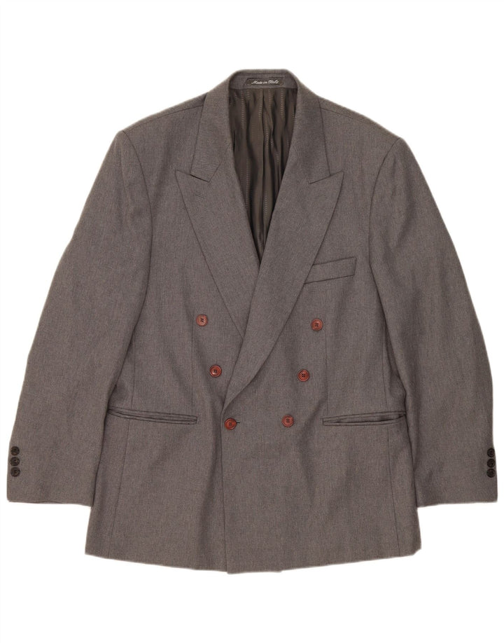 Mirage Veste Blazer Croisée Homme IT 52 XL Gris Laine Mérinos