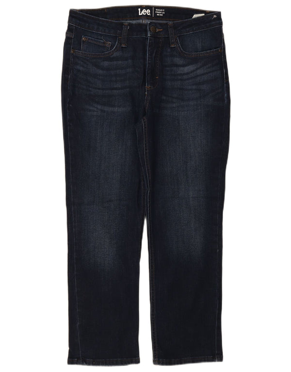 Jeans dritti da donna a vita media, vestibilità regolare, Lee US 2 XS W32 L27 Blu Navy