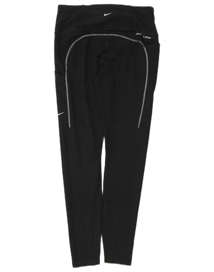 Nike Womens Dri Fit Leggings UK 14 Medium Black Polyester