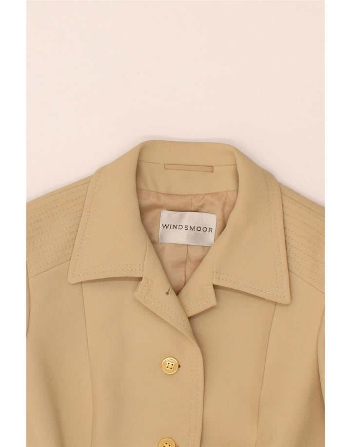 WINDSMOOR Womens 4 Button Blazer Jacket UK 12 Medium Beige Polyester Vintage Windsmoor and Second-Hand Windsmoor from Messina Hembry 