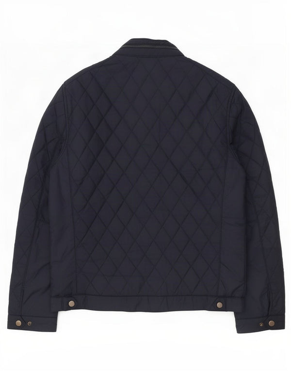 Jaqueta acolchoada masculina Zara com capuz UK 40 grande azul marinho