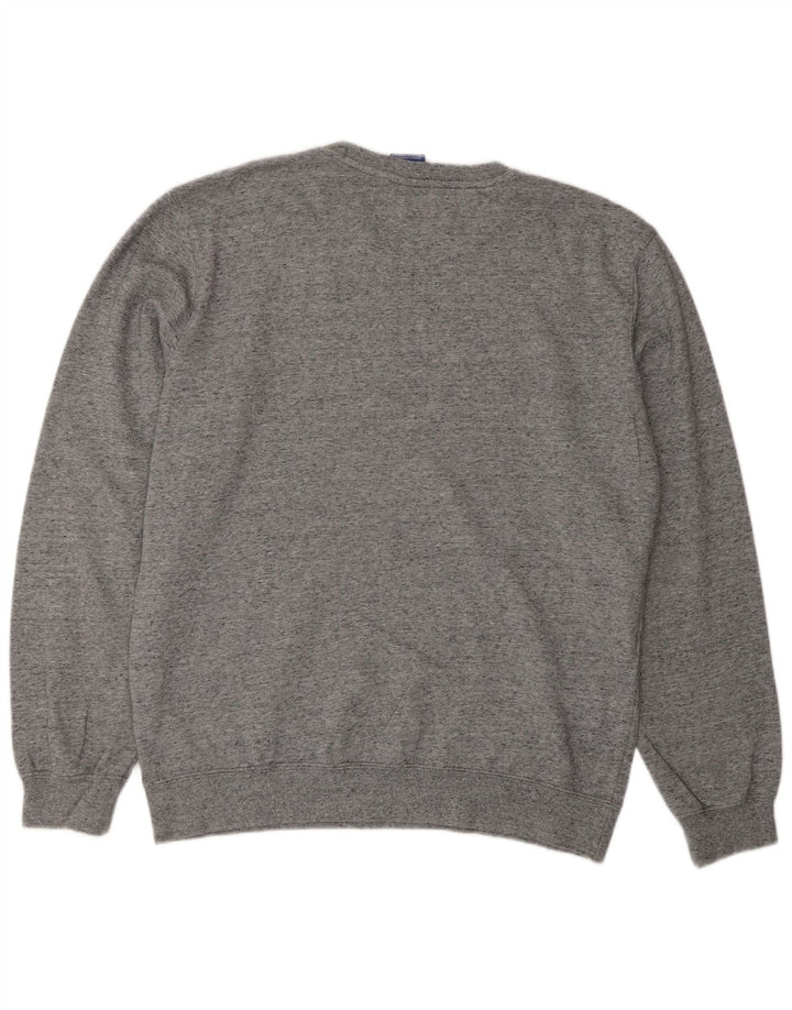 CHAMPION Mens Graphic Sweatshirt Jumper Large Grey Flecked Cotton