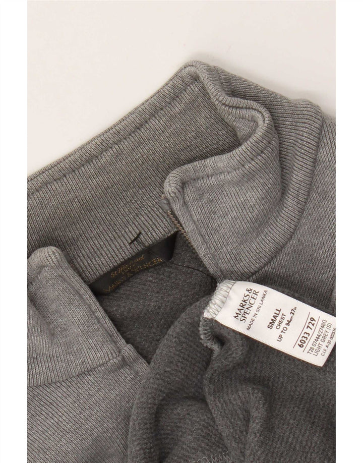 Marks & Spencer Mens Tracksuit Top Jacket Small Grey Cotton