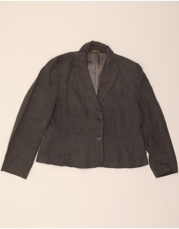 LAURA ASHLEY Womens 2 Button Blazer Jacket UK 18 XL Grey Viscose Vintage Laura Ashley and Second-Hand Laura Ashley from Messina Hembry 