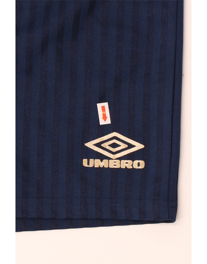 UMBRO Mens Sport Shorts Large  Navy Blue Striped Polyester Vintage Umbro and Second-Hand Umbro from Messina Hembry 