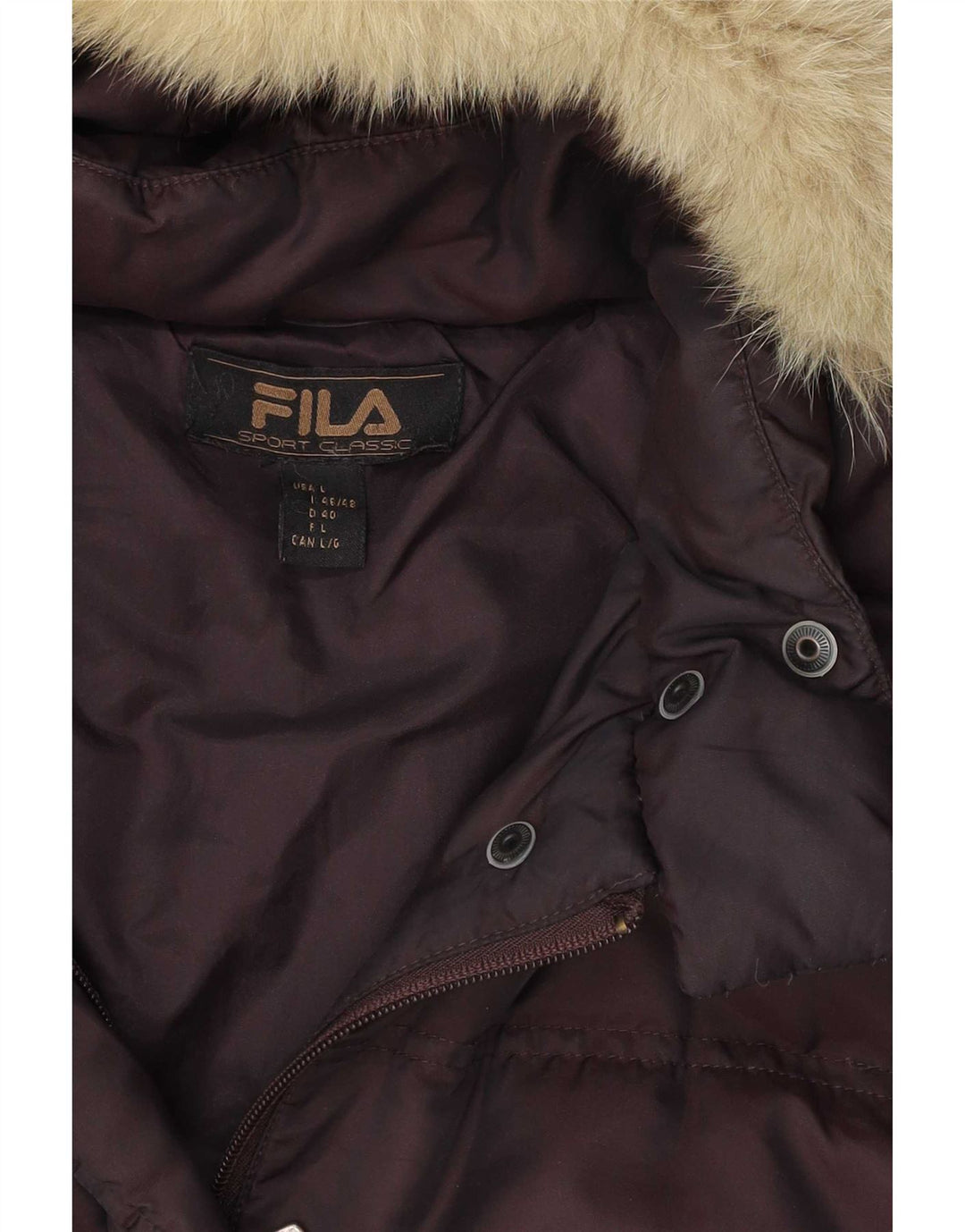 Fila hættejakke til kvinder IT 46/48 Stor brun polyamid