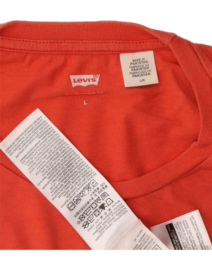 LEVI'S Mens Graphic T-Shirt Top Large Red Cotton Vintage Levi's and Second-Hand Levi's from Messina Hembry 