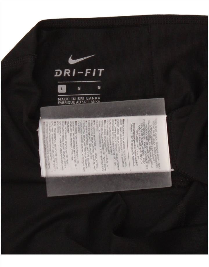 Nike Damen Dri Fit Leggings UK 16 Large Schwarz Polyester