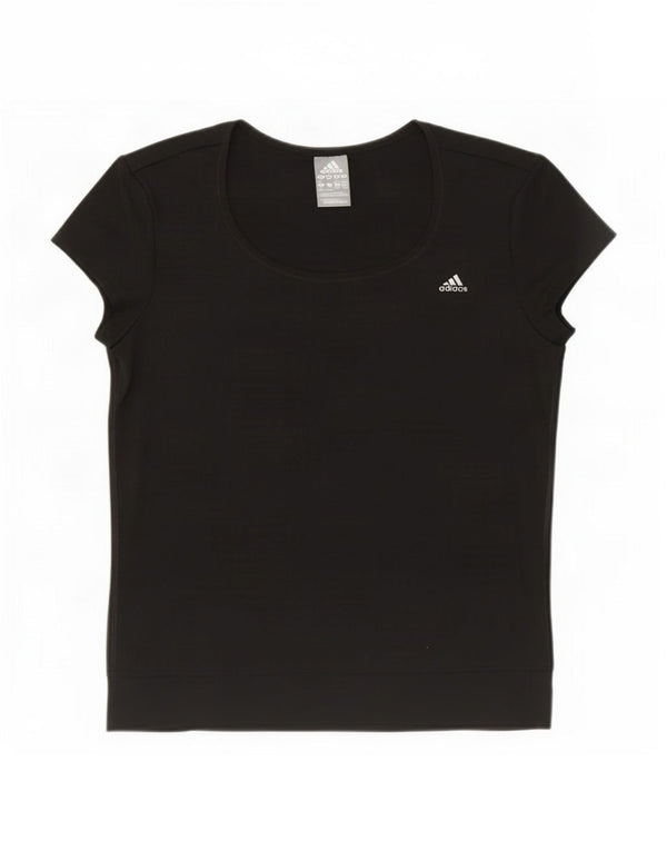 Adidas Damen Climalite T-Shirt Top UK 12/14 Medium Schwarz Polyester