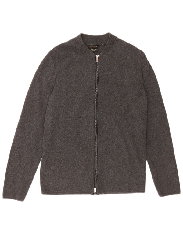 Massimo Dutti Herre Cardigan Sweater Medium Grå Bomuld