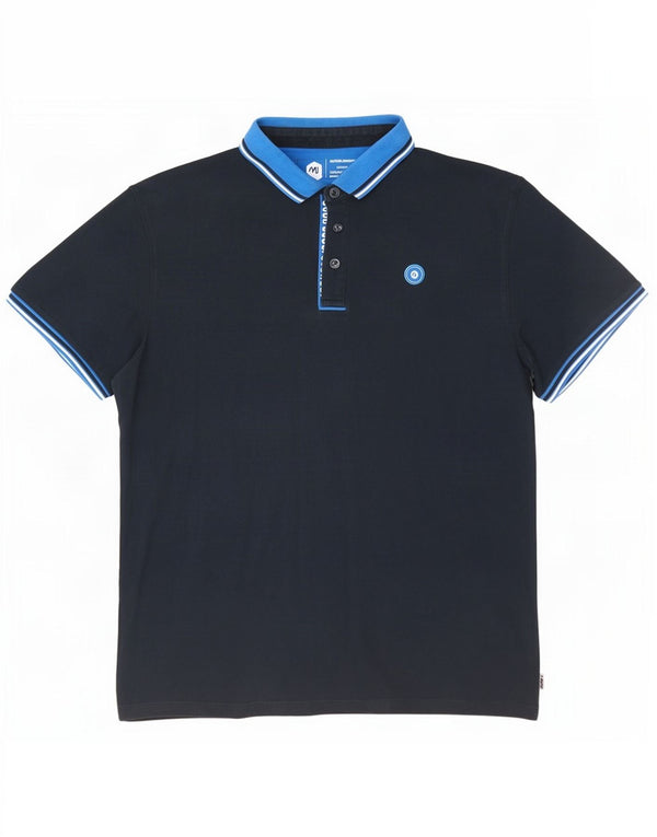 Polo da rugby da uomo Jack & Jones 2XL cotone a righe blu navy