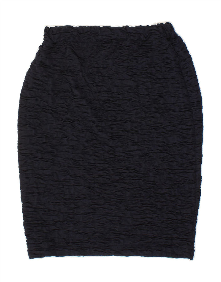 VINTAGE Womens Pencil Skirt XL W36  Navy Blue Polyester Vintage Vintage and Second-Hand Vintage from Messina Hembry 