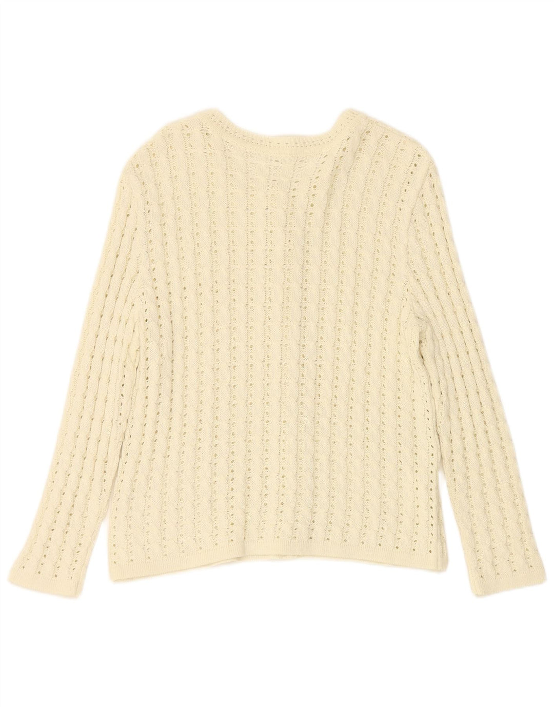 VINTAGE Womens Cardigan Sweater UK 12 Medium Off White
