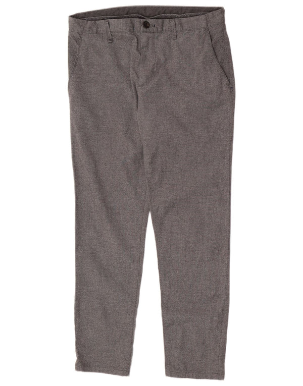 Zara Mens Slim Chino Pantalones EU 42 Large W32 L28 Gris