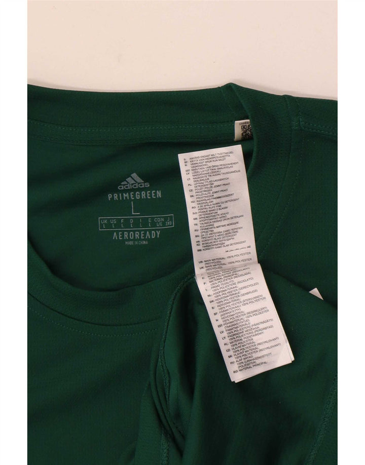 Adidas Mens Aeroready T-Shirt Top Large Green Polyester