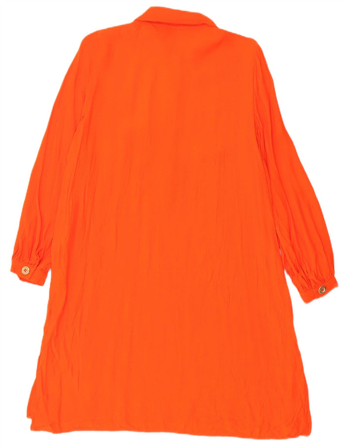 Zara Womens Pullover Shirt Dress UK 10 Small Orange Viscose