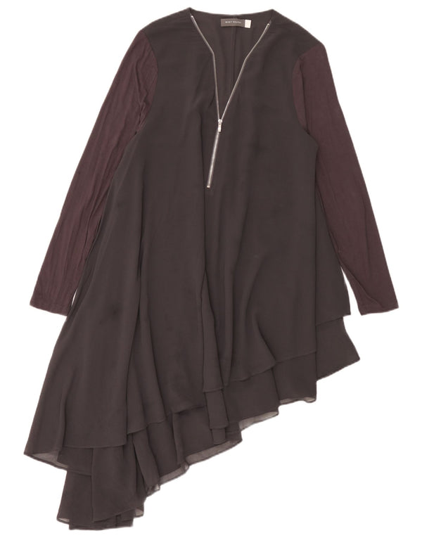 MINT VELVET Womens Asymmetrical Dress UK 16 Large Grey Colourblock