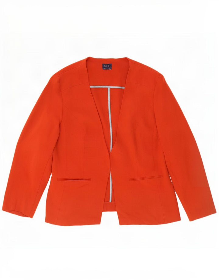 Marks & Spencer Veste blazer ouverte pour femme UK 16 Large Orange Polyester
