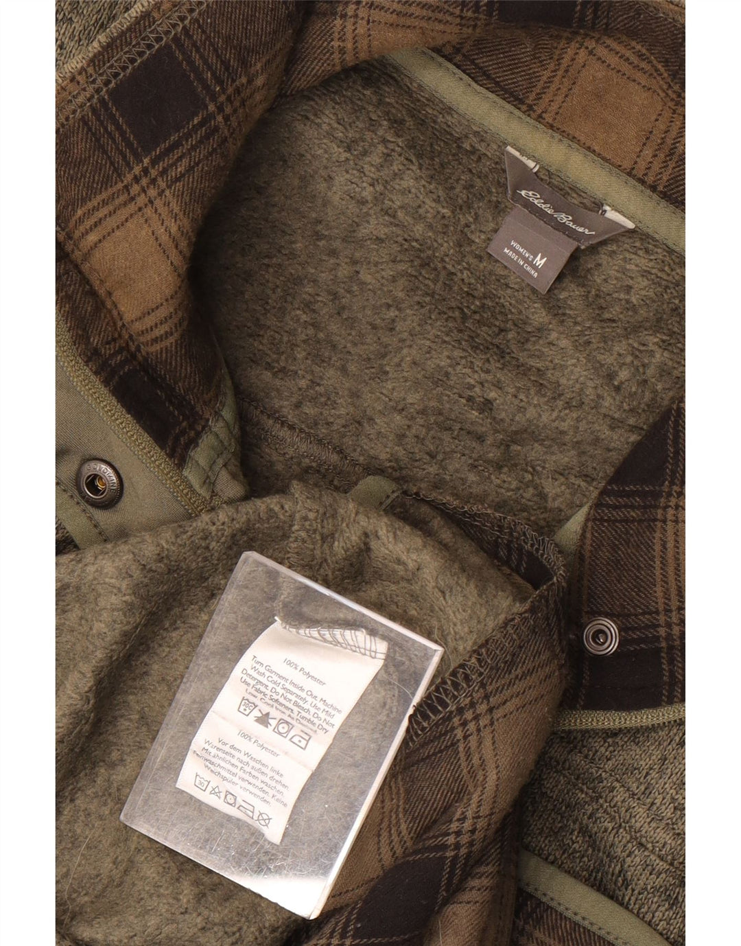 Eddie Bauer Dame træningsdragt Topjakke UK 14 Medium Khaki Flecked