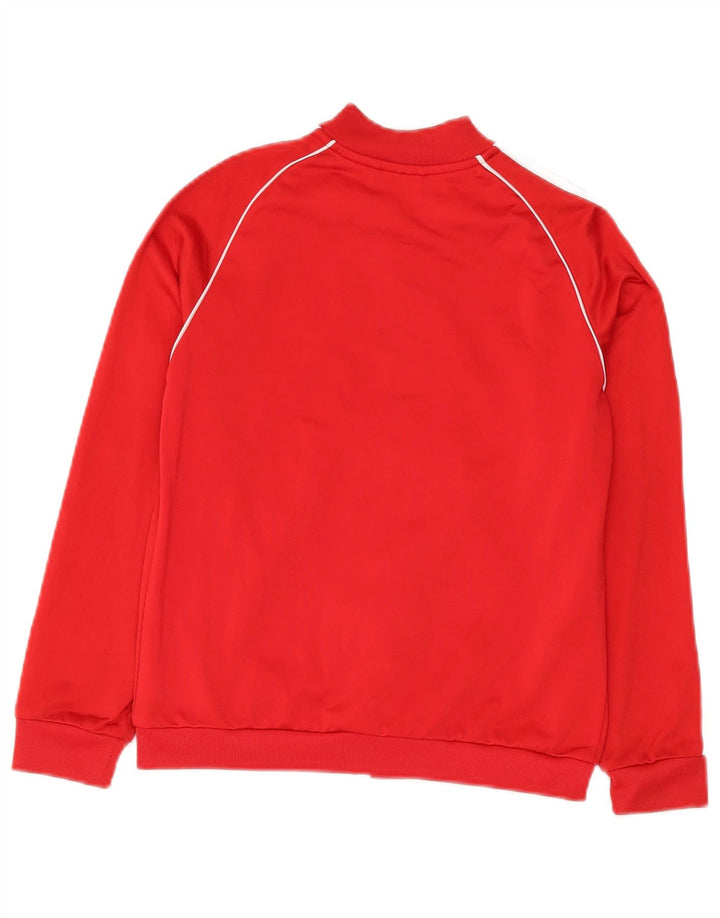 Adidas Boys Tracksuit Top Jacket 10-11 Years Red Polyester