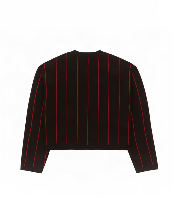 Pulover pentru femei Zara Crop Crew Gate UK 10 Mic, viscoză cu dungi negre