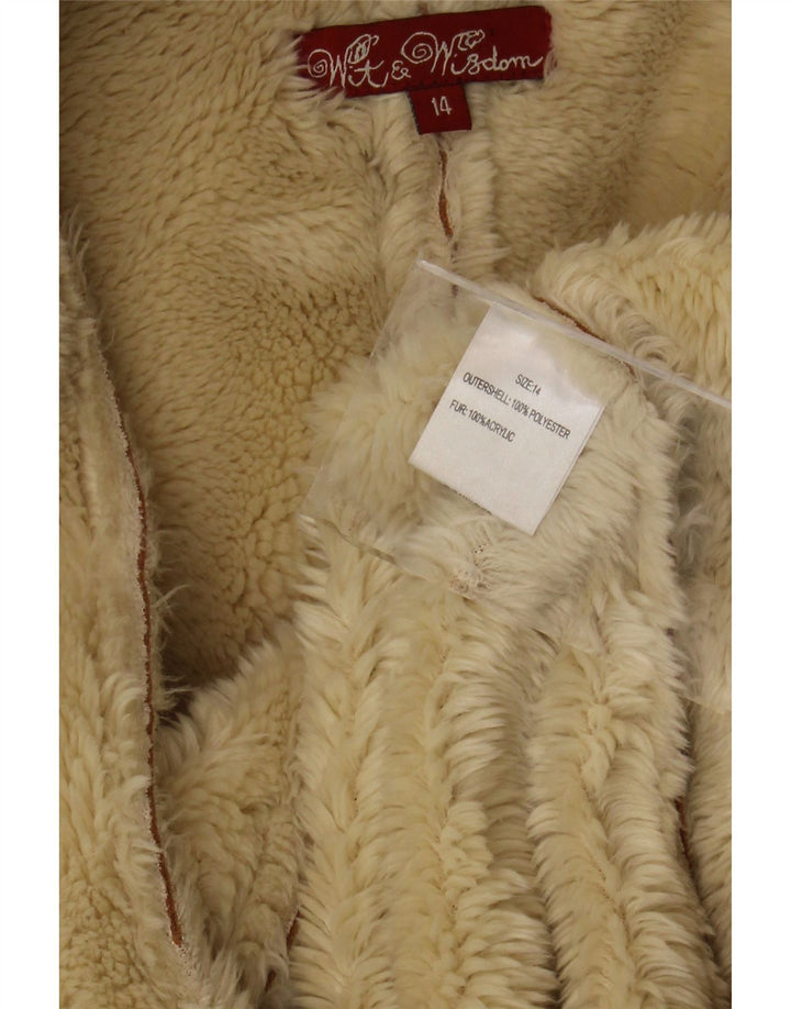 Wit & Wisdom Abrigo Sherpa extragrande para mujer Reino Unido 44 Poliéster marrón grande