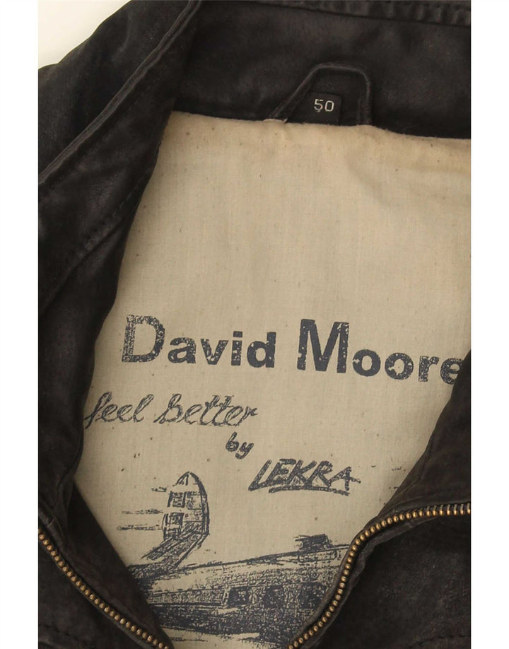 David Moore Herren Lederweste IT 50 Large Schwarz