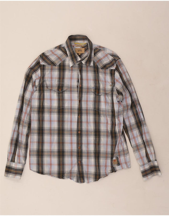 CAMEL ACTIVE Mens Modern Fit Shirt Medium Blue Check Cotton