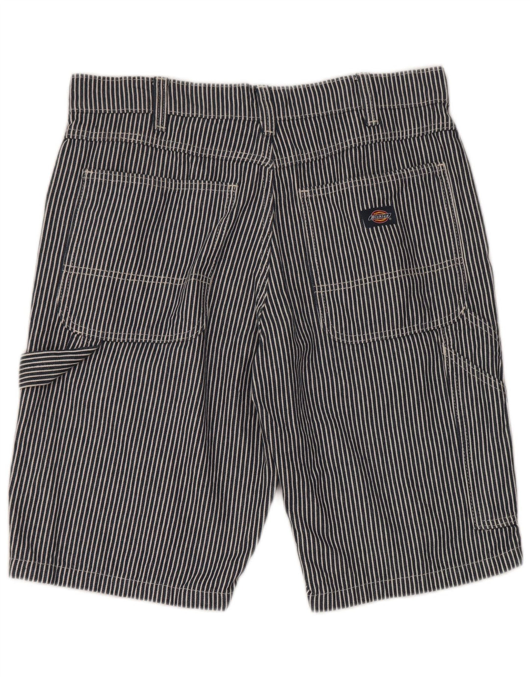 Dickies Mens Cargo Shorts W34 Large Navy Blue Striped Cotton