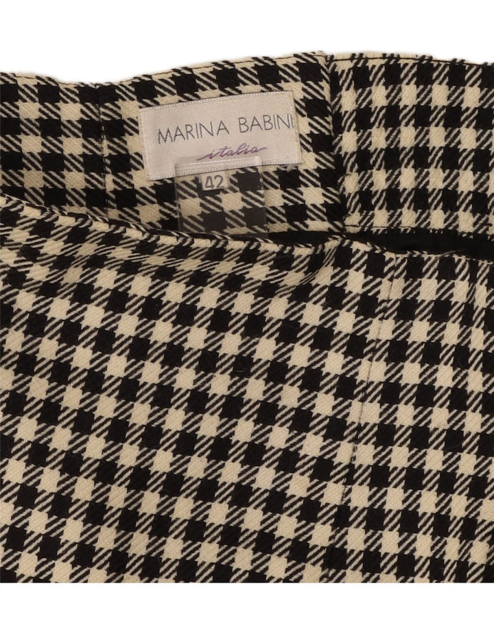 MARINA BABINI Womens Mini Skirt IT 42 Medium W28 Black Gingham Wool Vintage Marina Babini and Second-Hand Marina Babini from Messina Hembry 