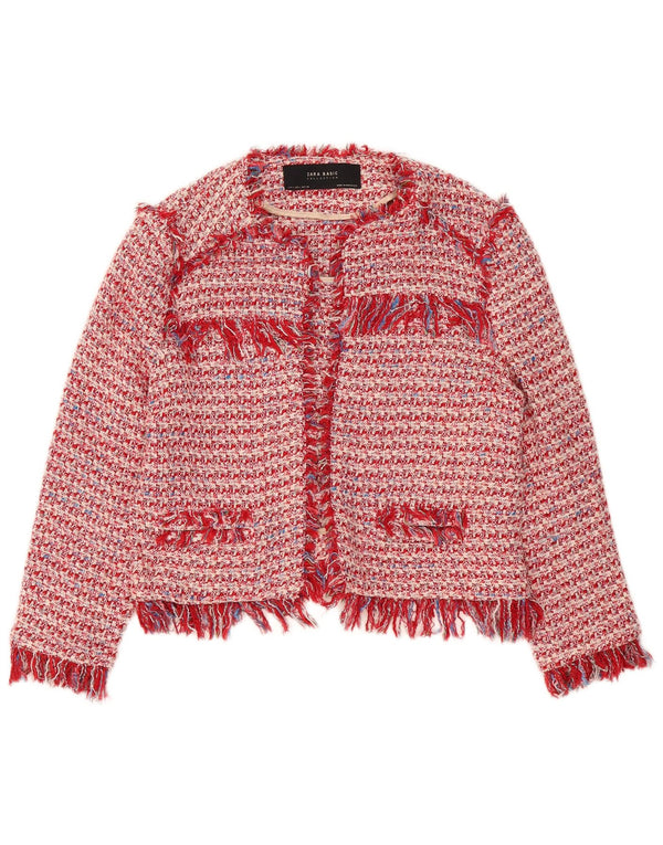 Offene Bolero-Jacke für Damen von Zara, UK 16, Größe L, rot meliert