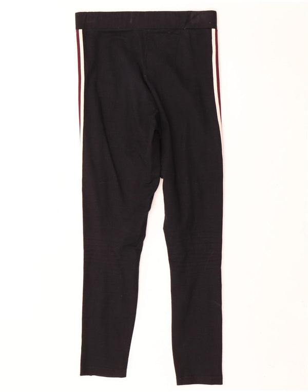 Fila Womens Graphic Leggings UK 10 Small Black Colourblock Cotton