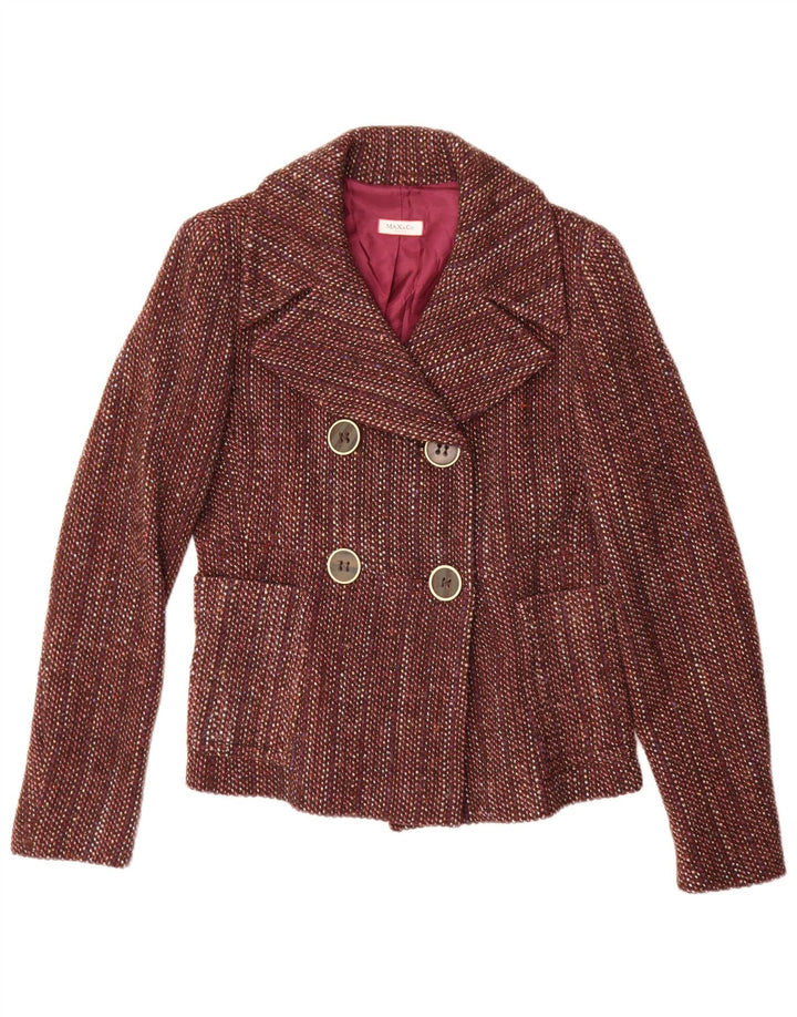 Max & Co. Womens Double Breasted Blazer Jacket UK 12 Medium Brown Flecked