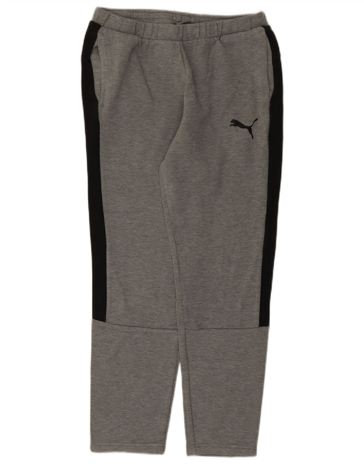 Pantaloni da tuta da uomo Puma in cotone color block grigio medio