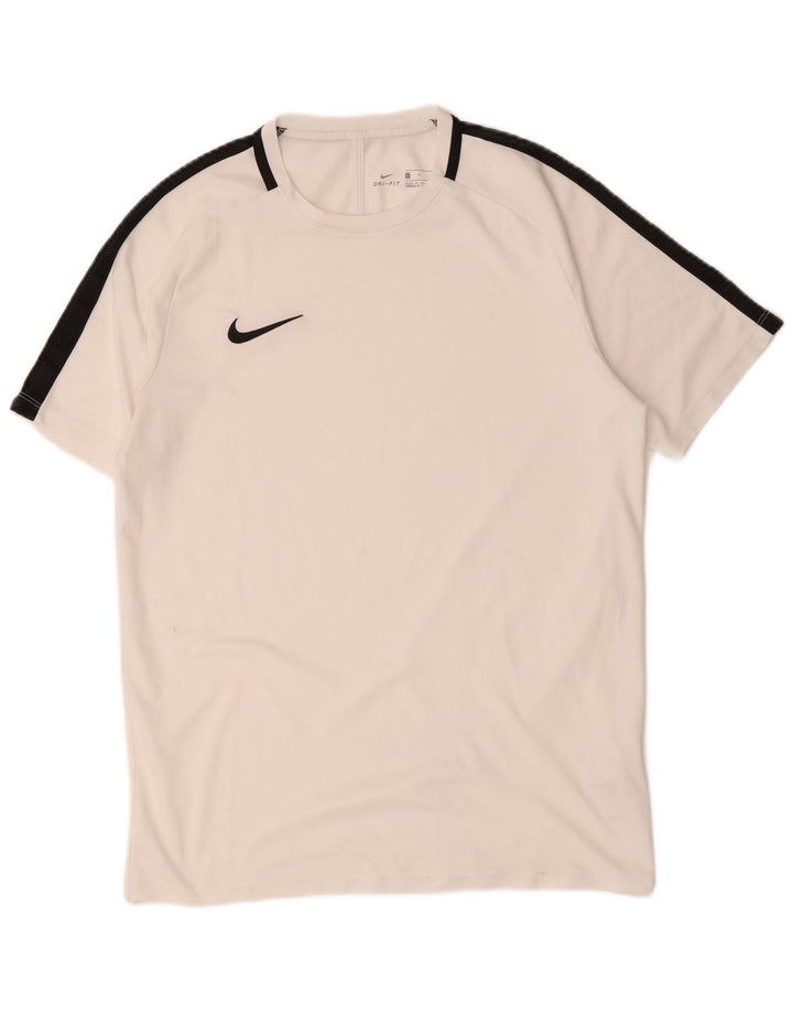 Męski T-shirt Nike Dri Fit, duży, biały, poliestrowy blok kolorów