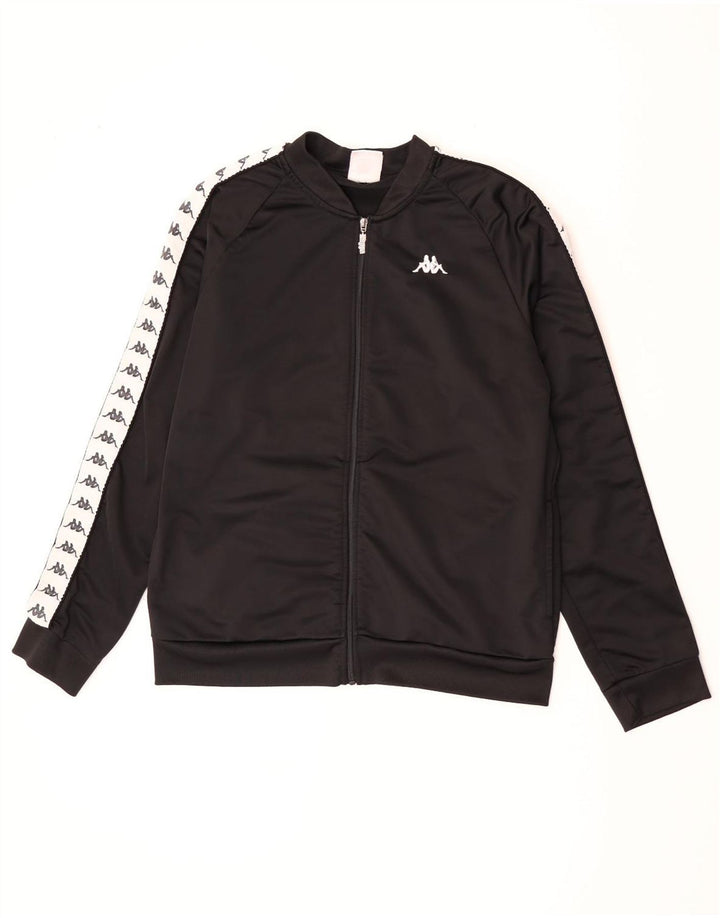Kappa Mens Graphic Tracksuit Top Jacket XL Black Polyester
