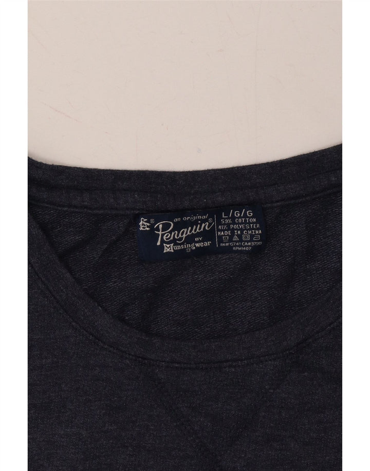 PENGUIN Mens Top Long Sleeve Large Navy Blue Cotton Vintage Penguin and Second-Hand Penguin from Messina Hembry 
