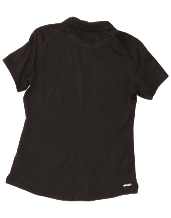 The North Face Womens Polo Shirt UK 12 Medium Black Polyester