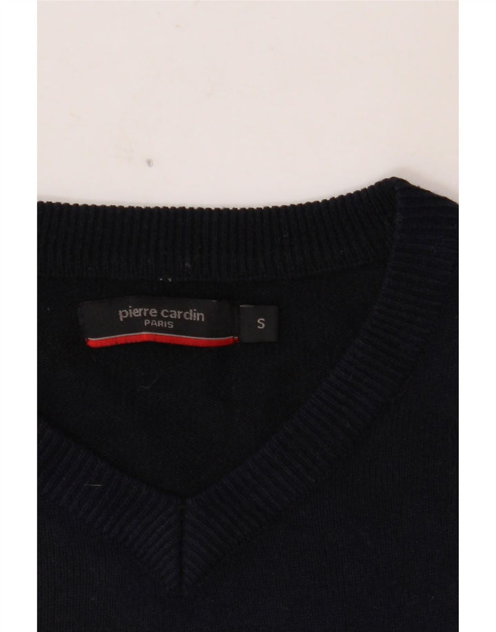PIERRE CARDIN Mens V-Neck Jumper Sweater Small Navy Blue